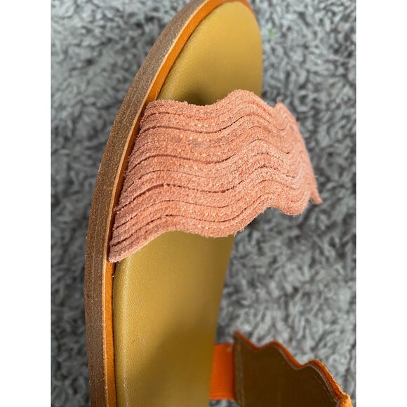 FRYE Mira Wave Tangerine Slide Sandals Summer Beach Tropical Size 8 - Picture 6 of 7